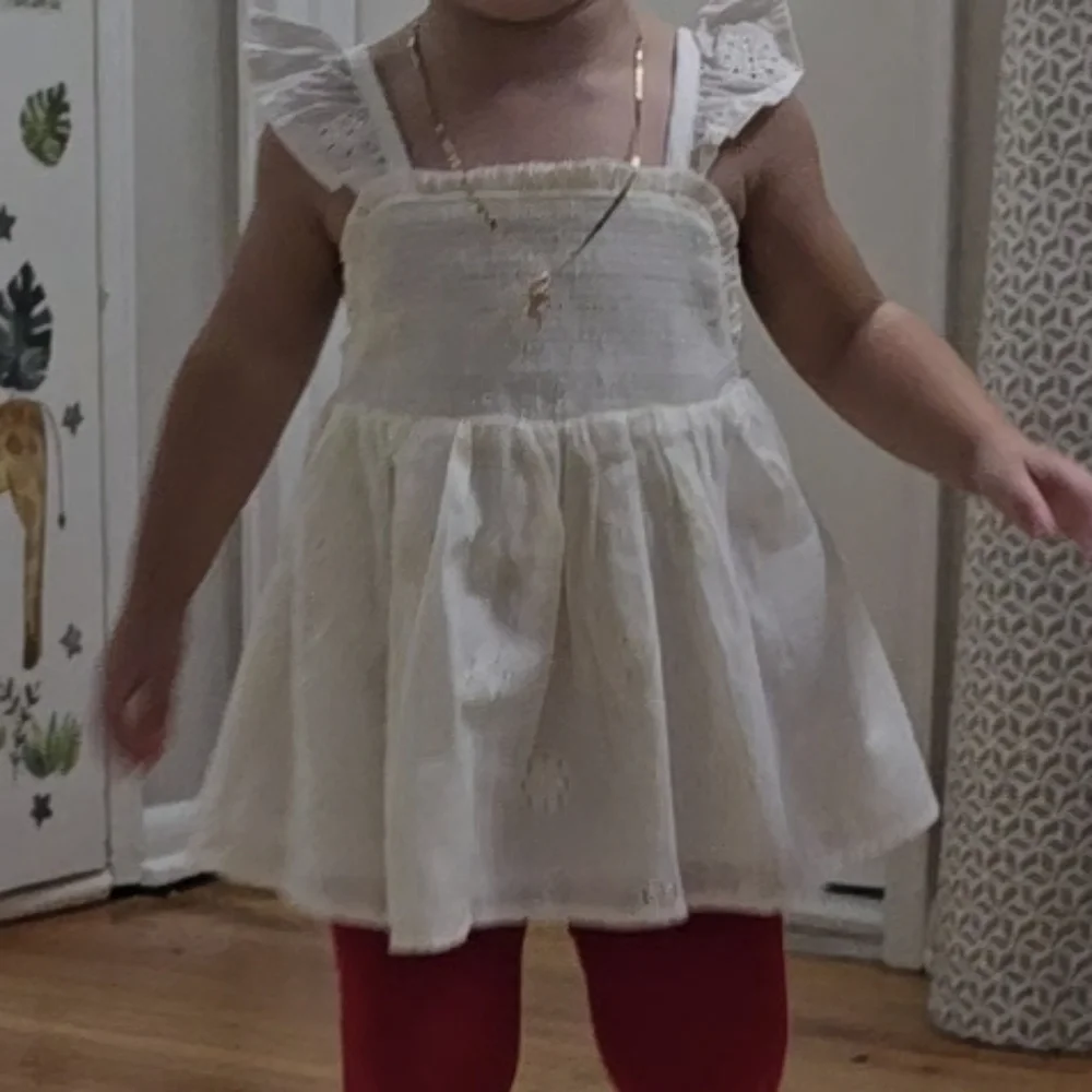 Tommy Bahama White Dress with Red Tights